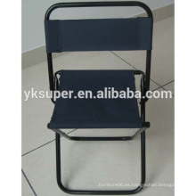 Taburete plegable negro con respaldo